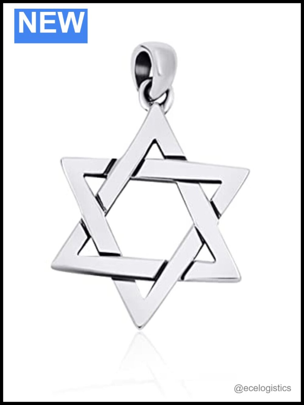 Star of David Pendant Necklace 925 Sterling Silver Jewish Jewelry for Men Women